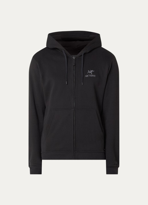 Arc'teryx Emblem sweatvest met logo en steekzakken - voorkant 4 zwart