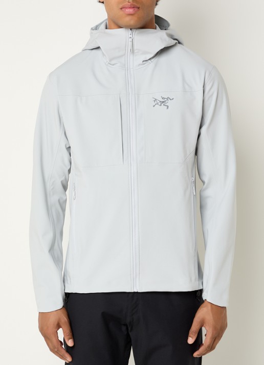 Arc'teryx Gamma MX softshell jack met ritszakken en logoborduring - detail 4 lichtgrijs
