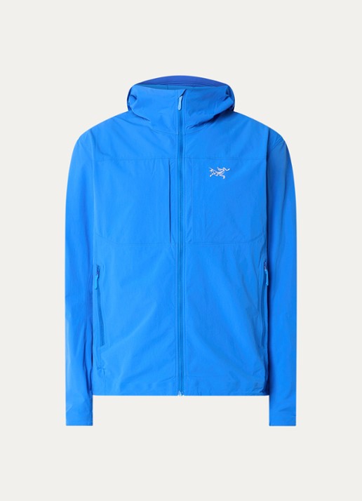 Arc'teryx Gamma windjack met logoborduring en ritszakken - voorkant blauw