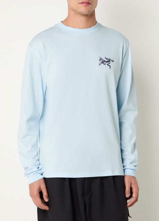 Arc'teryx Kragg longsleeve met logo- en backprint - achterkant lichtblauw
