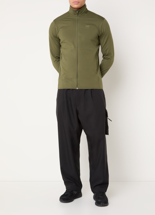 Arc'teryx Kyanite sweatvest met ritszakken en logoborduring - voorkant 4 mosgroen