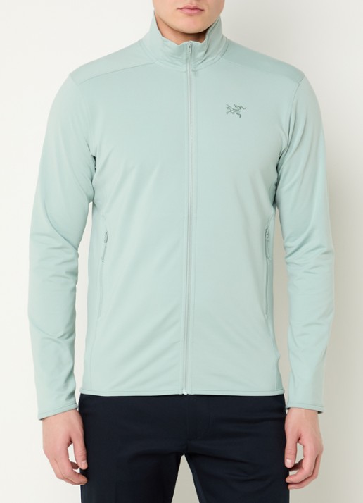 Arc'teryx Kyanite sweatvest met ritszakken en logoborduring - detail groen