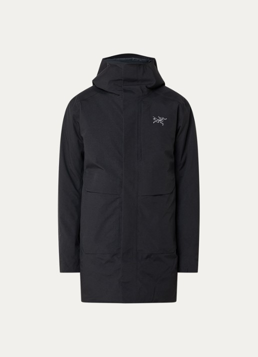 Arc'teryx Therme gewatteerde parka met donsvulling en waterafstotende coating - voorkant zwart