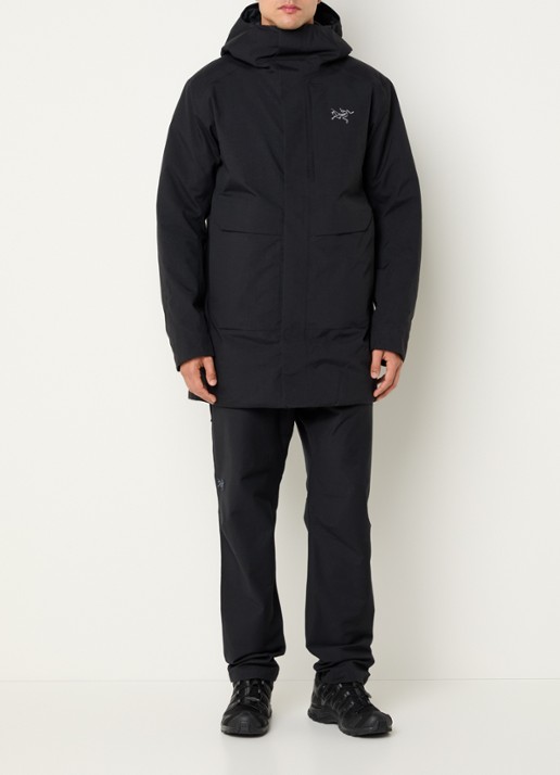 Arc'teryx Therme gewatteerde parka met donsvulling en waterafstotende coating - voorkant 2 zwart