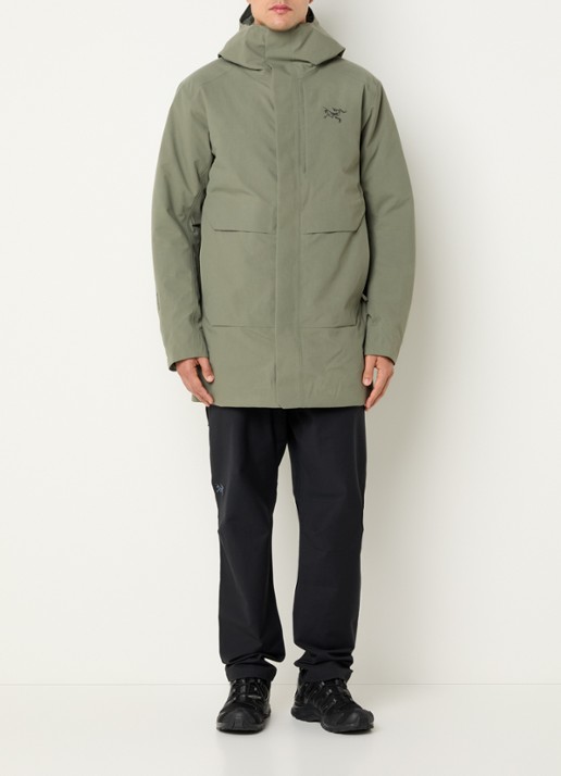 Arc'teryx Therme gewatteerde parka met donsvulling en waterafstotende coating - voorkant 2 olijfgroen
