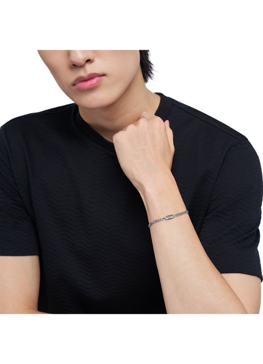 Armani Armband EGS3247040 - detail 3 zilver