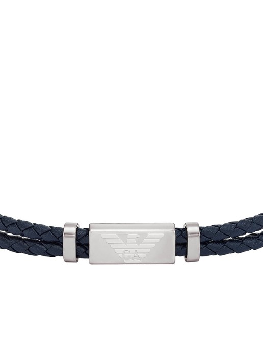 Armani Armband van leer EGS2995040 - voorkant 2 zwart