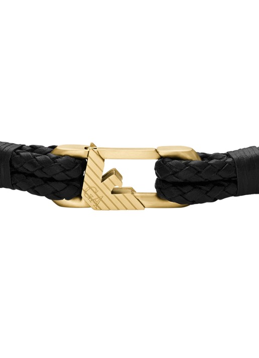 Armani Armband van leer EGS3245710 - detail 2 zwart