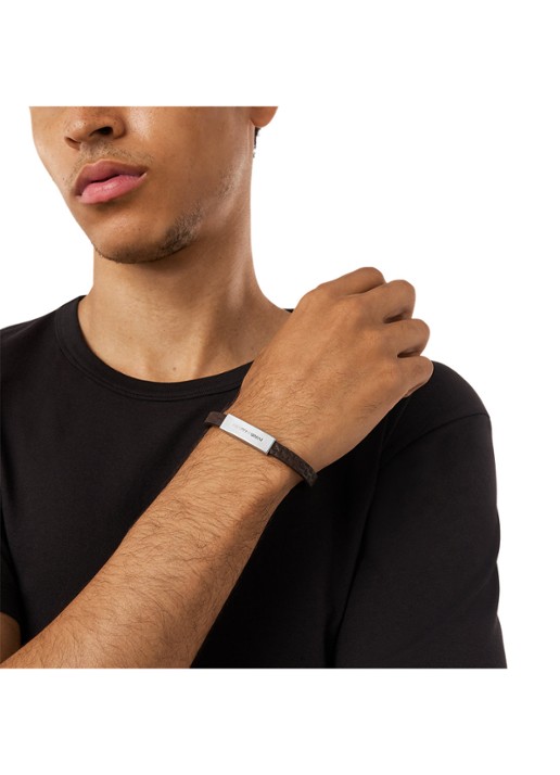 Armani Armband van leer EGS3251040 - detail 3 bruin