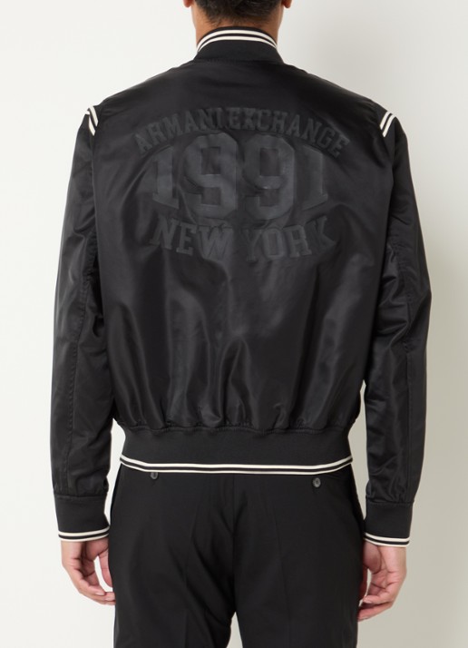 Armani Baseball jack met logo- en backprint