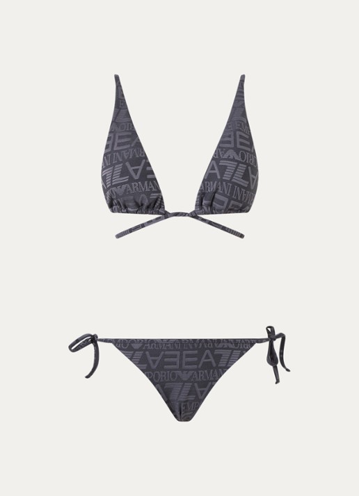 Armani Bikiniset met logoprint - voorkant 4 antraciet