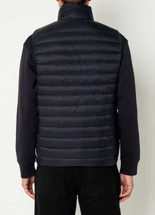 Armani Bodywarmer met donsvulling en ritszakken - achterkant donkerblauw