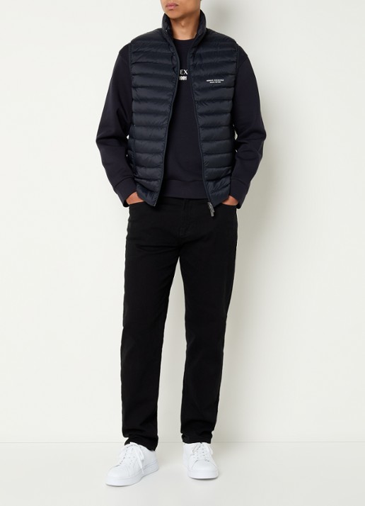 Armani Bodywarmer met donsvulling en ritszakken - voorkant 4 donkerblauw