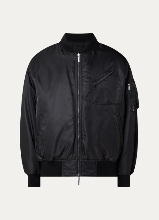 Armani Bomberjack met borst- en steekzakken - voorkant 3 zwart