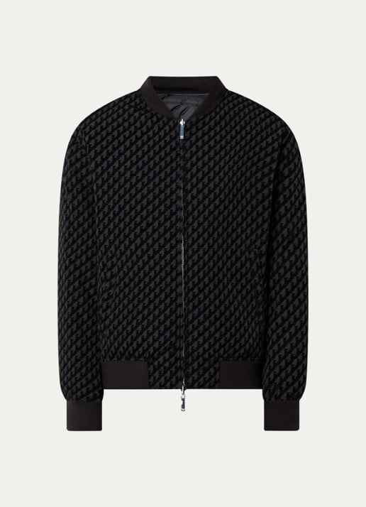 Armani Bomberjack met donsvulling en steekzakken - voorkant 3 zwart