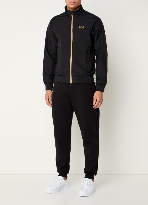 Armani Bomberjack met ritszakken en logo - voorkant 4 zwart