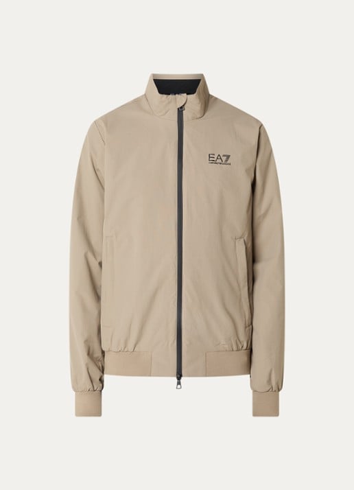 Armani Bomberjack met ritszakken en logo - voorkant 2 camel