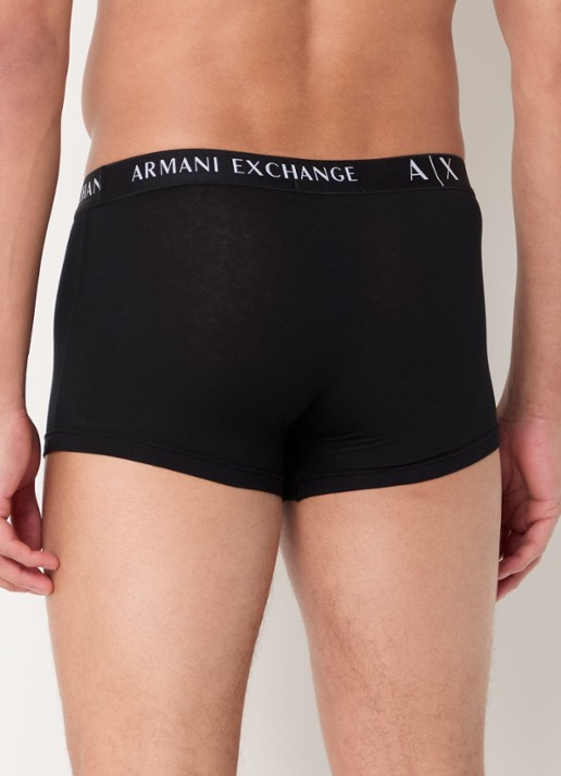 Armani Boxershorts met logoband in 3-pack - achterkant 2 zwart