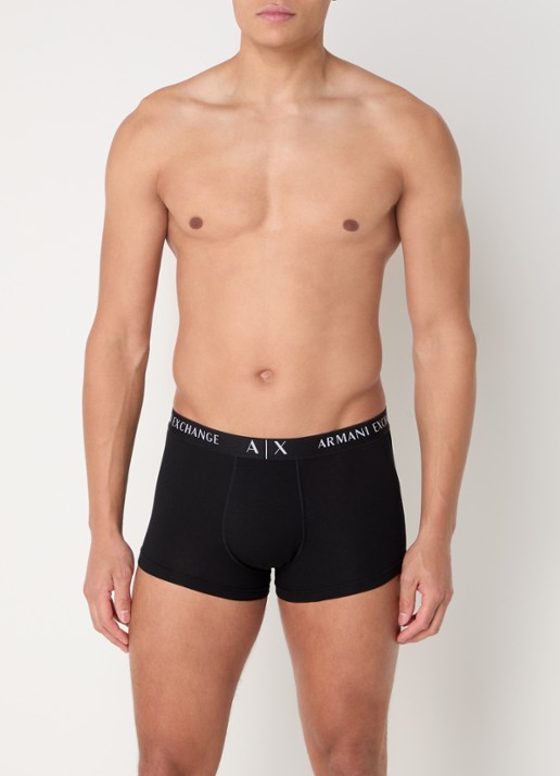 Armani Boxershorts met logoband in 3-pack - voorkant 4 zwart