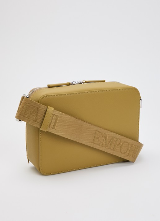 Armani Business Regenerated crossbodytas van imitatieleer met afneembare schouderriem  - achterkant 2 olijfgroen