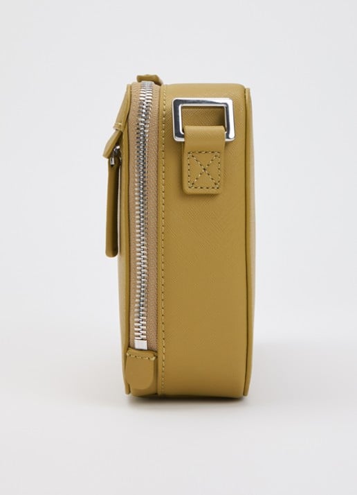 Armani Business Regenerated crossbodytas van imitatieleer met afneembare schouderriem  - detail 4 olijfgroen