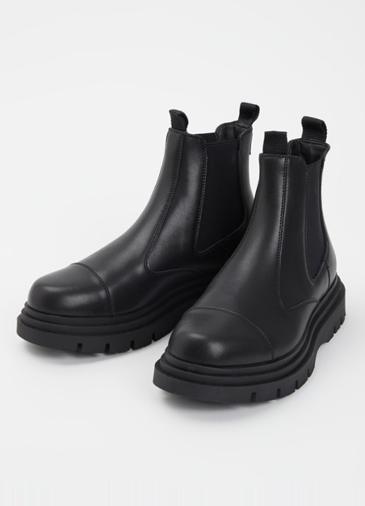 Armani Chelsea boot van leer - detail 2 zwart