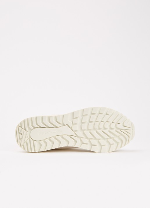 Armani Cordura sneaker met details van suède - detail 4 wit