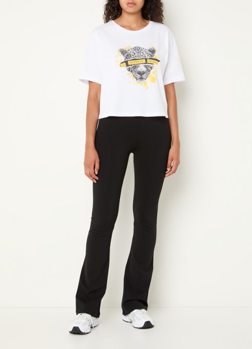 Armani Cropped T-shirt met logoprint - voorkant 4 wit