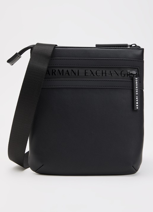 Armani Crossbody tas met logo  - voorkant 5 zwart