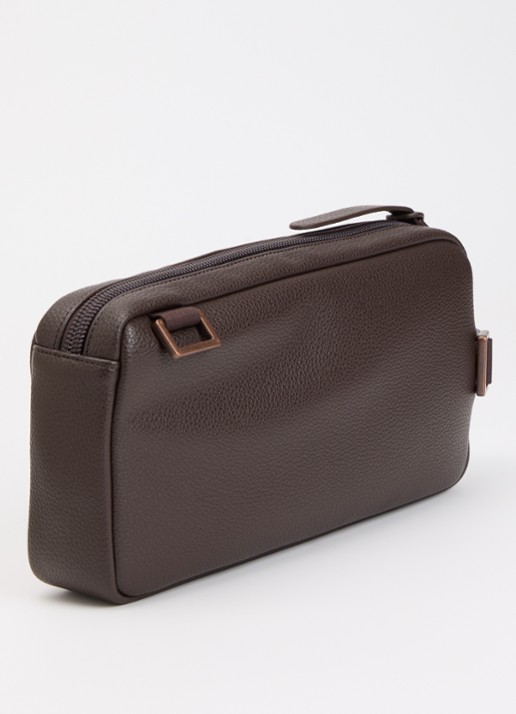 Armani crossbody tas met logo - achterkant donkerbruin