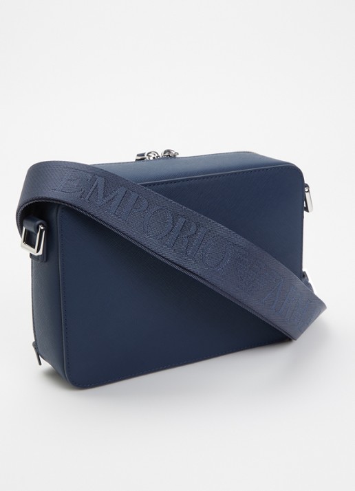 Armani Crossbodytas met afneembare schouderriem en logo - achterkant donkerblauw