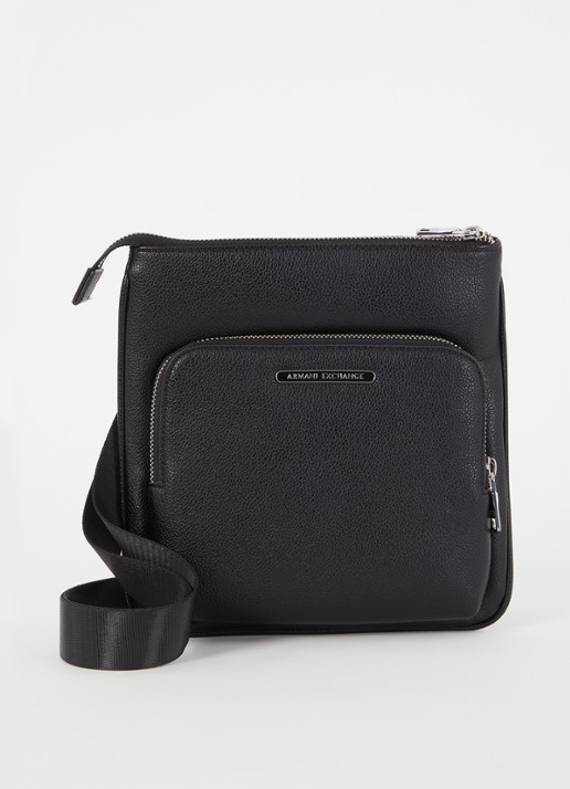 Armani Crossbodytas met logo en verstelbare schouderriem - voorkant 2 zwart