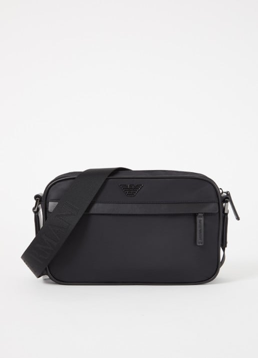 Armani Crossbodytas met logo - voorkant zwart
