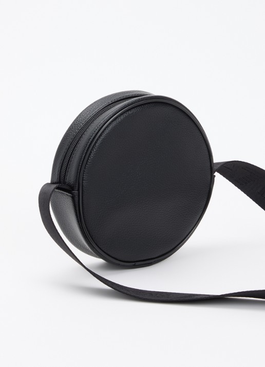 Armani Crossbodytas van imitatieleer met verstelbare schouderriem - achterkant zwart