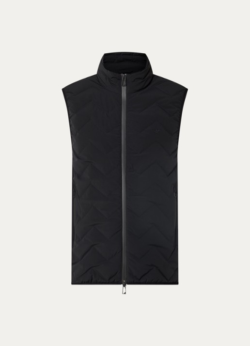 Armani Down bodywarmer met quilt patroon - voorkant zwart