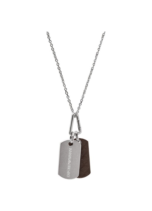 Armani Eagle ketting met hanger en leer EGS3133040