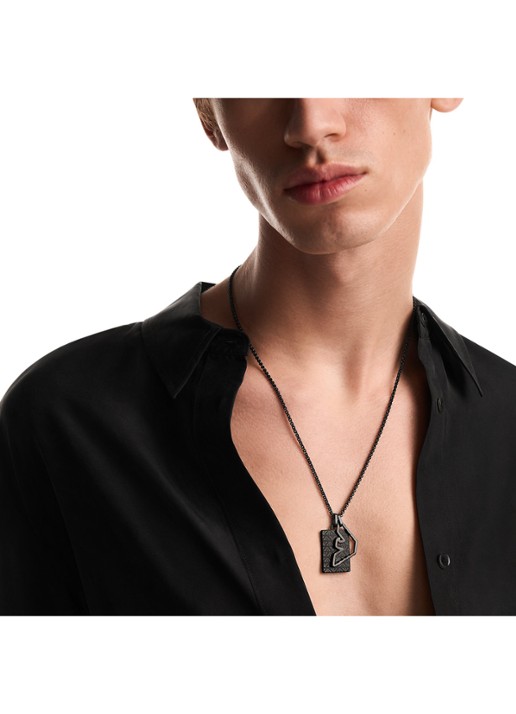 Armani Eagle Logo ketting EGS3384001 - detail 3 zwart