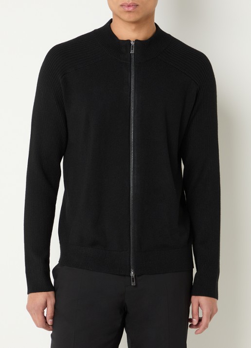 Armani Fijngebreid vest in scheerwolblend