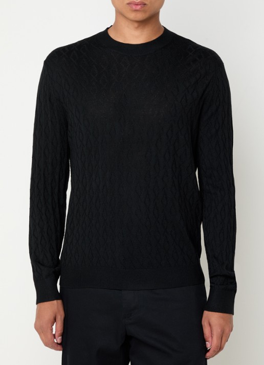 Armani Fijngebreide pullover in scheerwolblend