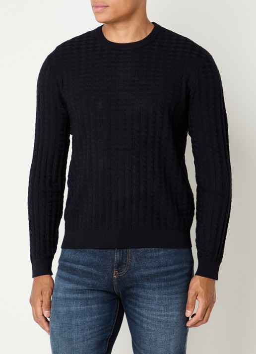 Armani Fijngebreide pullover met structuur