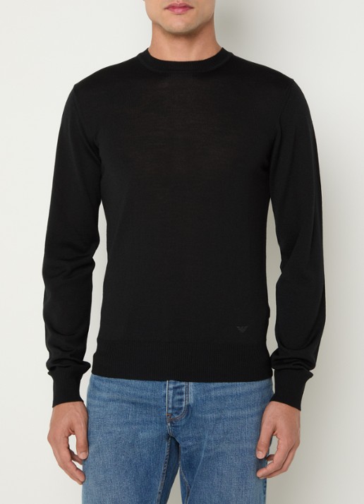 Armani Fijngebreide pullover van scheerwol