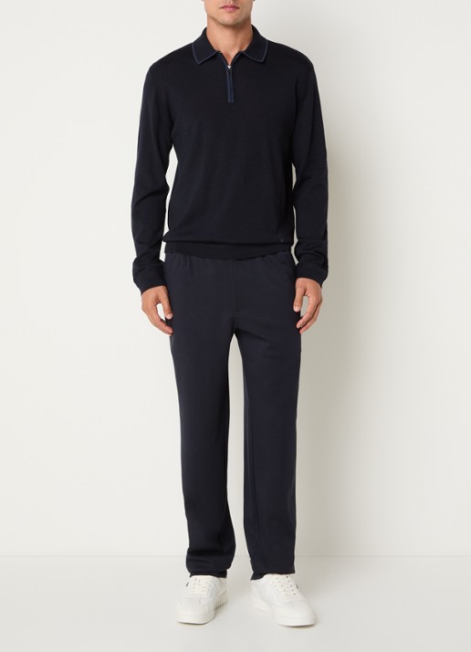 Armani Fijngebreide pullover van scheerwol - voorkant 3 donkerblauw