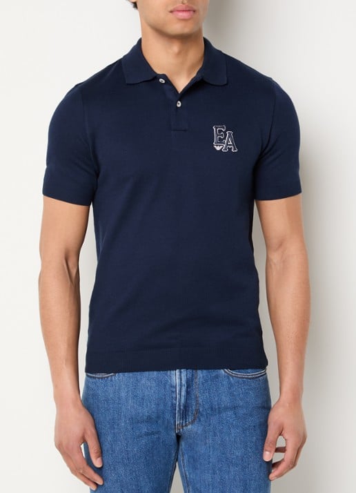 Armani Fijngebreide regular fit polo