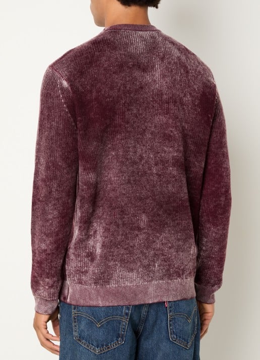 Armani Fijngebreide trui in wolblend met print - achterkant 2 aubergine