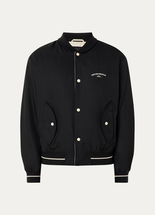 Armani Gewatteerd bomberjack met logoborduring