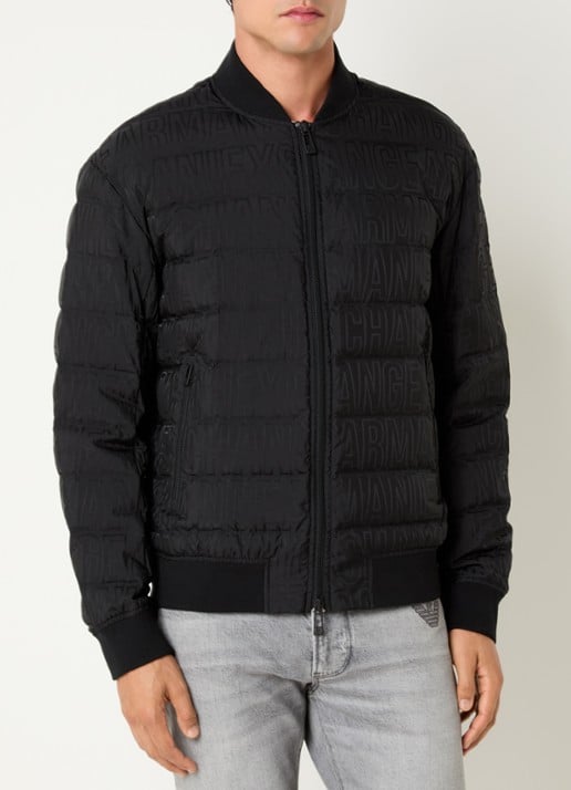 Armani Gewatteerd bomberjack met logoprint