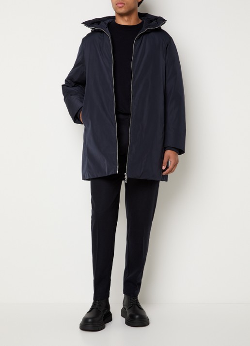 Armani Gewatteerd jack met capuchon - voorkant 4 donkerblauw