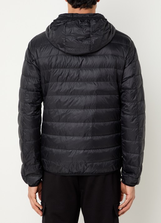 Armani Gewatteerd jack met donsvulling en logo - achterkant 4 zwart
