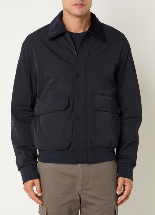 Armani Gewatteerd jack met kraag van corduroy