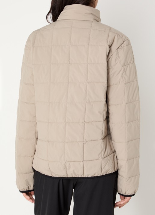 Armani Gewatteerd jack met logo en donsvulling - achterkant donkerbeige